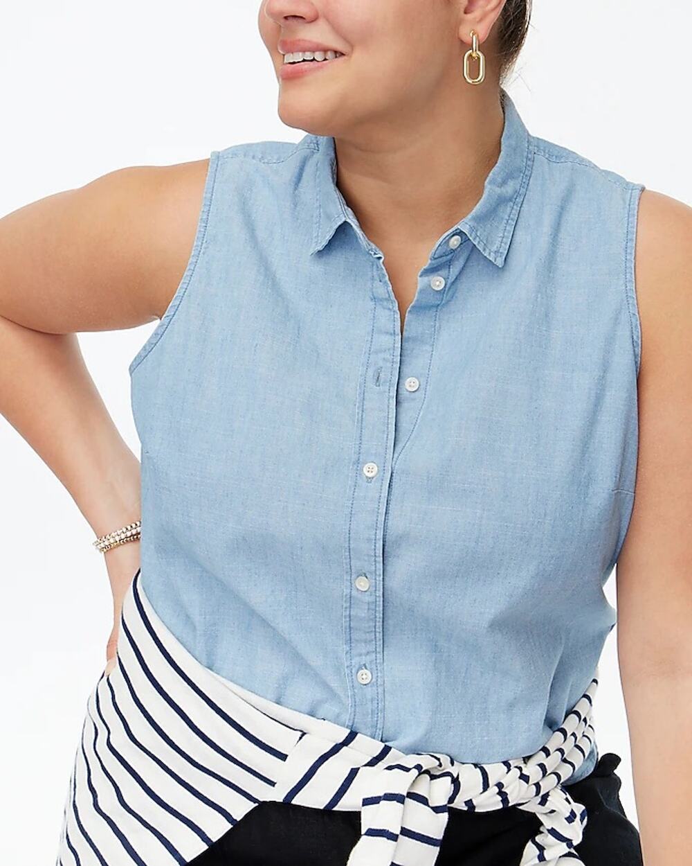 NWT J.Crew Factory Chambray Button-Up Shirt Signature Fit Lovers Lane Wash XXL